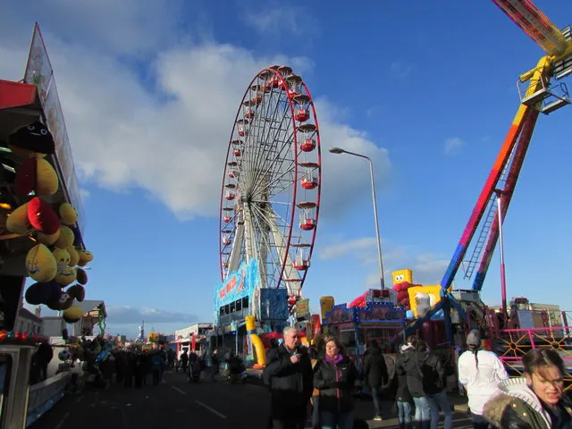 A big wheel and fairground stalls fill the Esplanade during Kirkcaldy's Links Market.