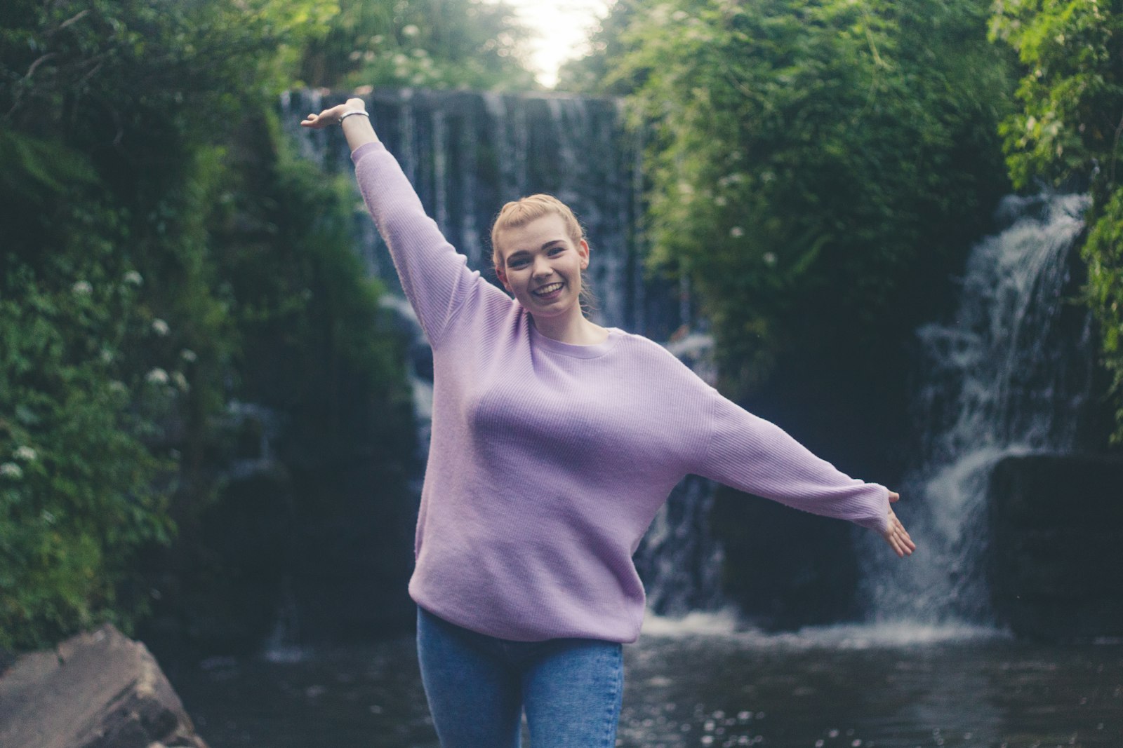 Photo of women's purple sweatshirt.