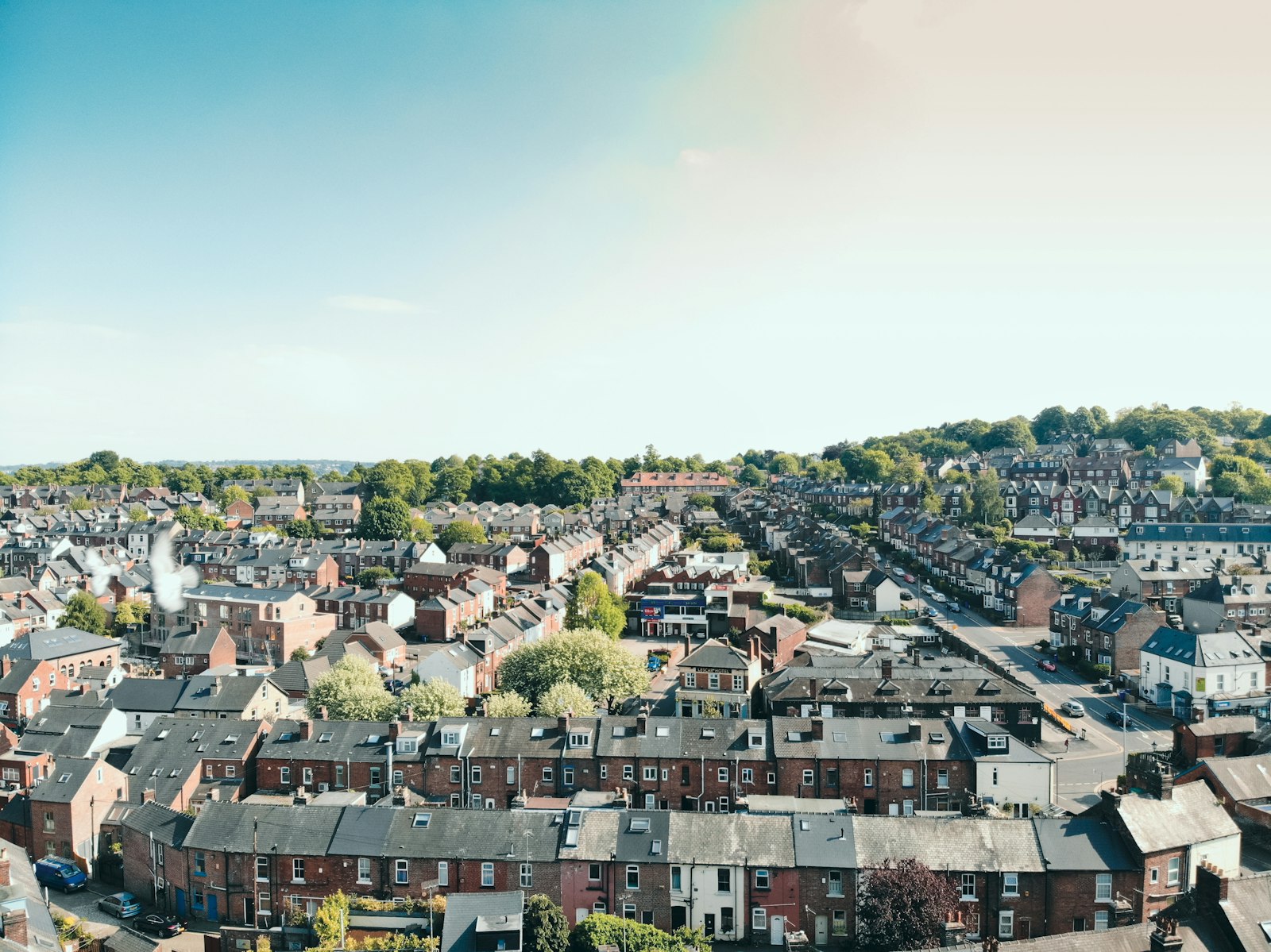 Photo of a view of a city with lots of tall buildings.