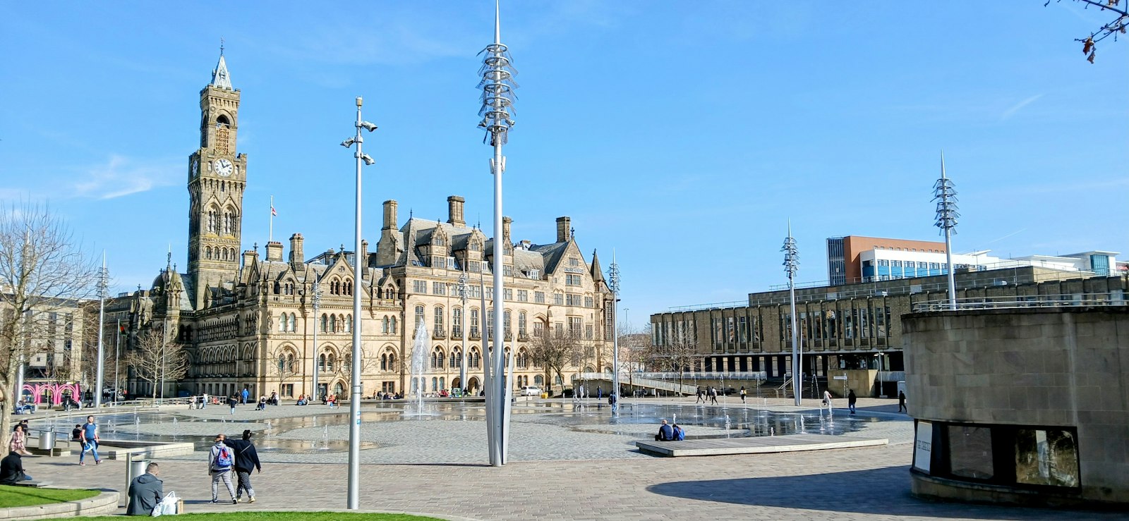 Photo of Cityscape with buildings and blue sky.