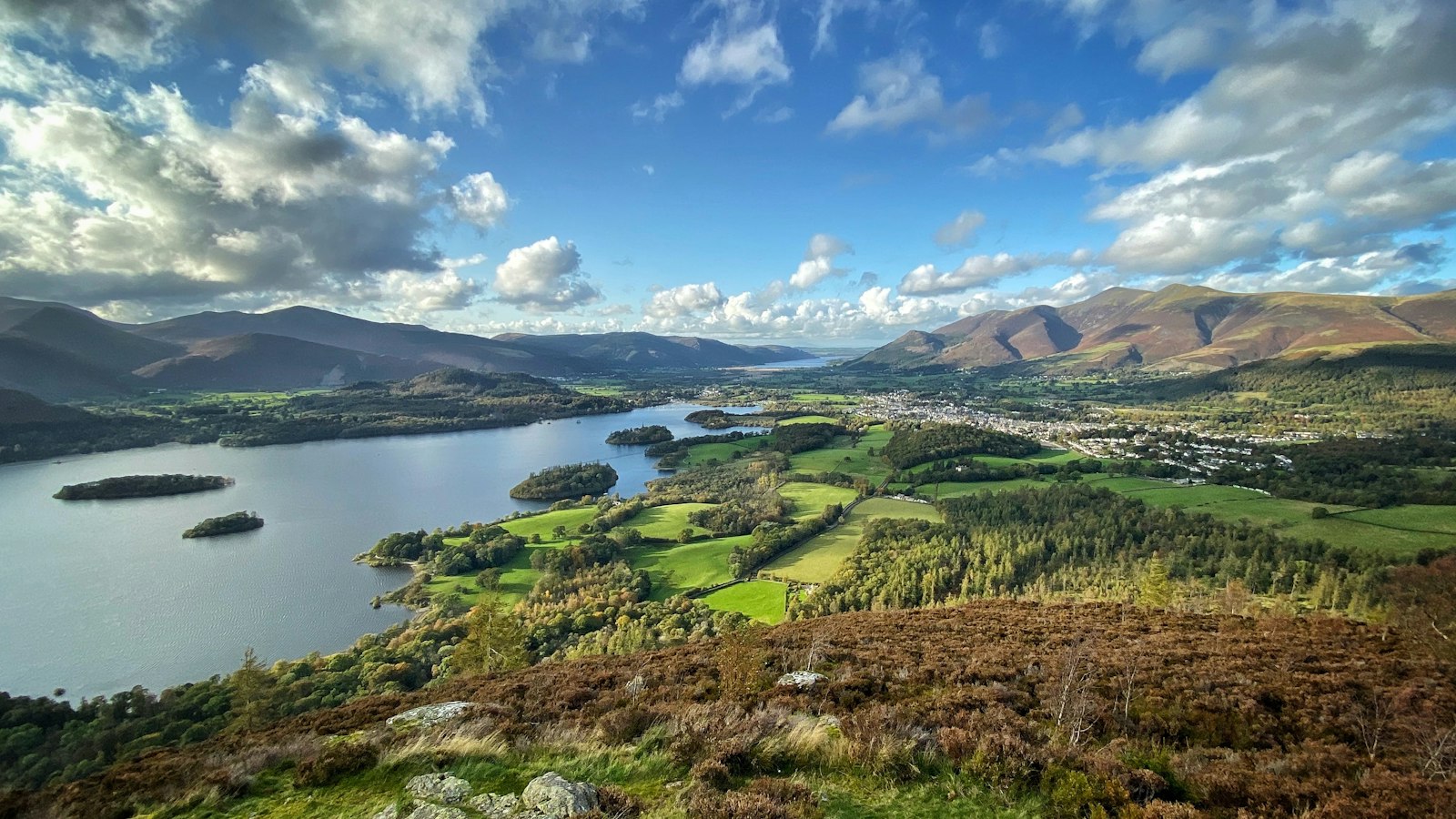 Photo of Derwentwater at Keswick, in the Lake District.
